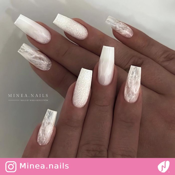 White Frozen Nails